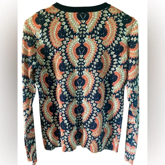 Anthropologie TABITHA Odval Cardi Colorful Cardigan Sweater Retro Knit Medium - Picture 2 of 3